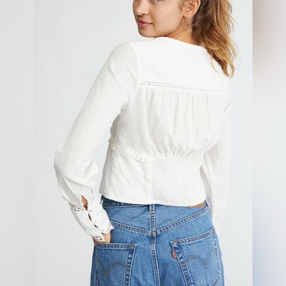 Free People Joi Eyelet crop top Blouse - Picture 6 of 14